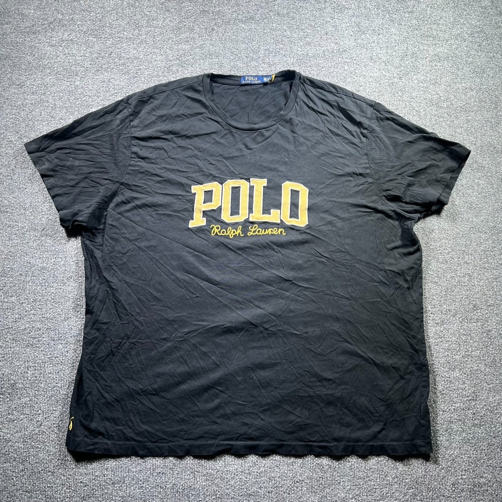 Polo Ralph Lauren T-Shirt Men's 3XB Black Spellout Logo Short Sleeve Oversized